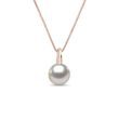 ROSE GOLD NECKLACE WITH PEARL - PEARL PENDANTS - PEARL JEWELRY