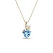 GOLD NECKLACE WITH DIAMOND AND TOPAZ - TOPAZ NECKLACES - NECKLACES