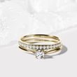 DIAMOND ENGAGEMENT RING SET IN YELLOW GOLD - ENGAGEMENT AND WEDDING MATCHING SETS - ENGAGEMENT RINGS