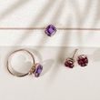 ROSE GOLD RING WITH PURPLE AMETHYST - AMETHYST RINGS - RINGS