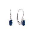 OVAL SAPPHIRE AND DIAMOND EARRINGS IN WHITE GOLD - SAPPHIRE EARRINGS - EARRINGS