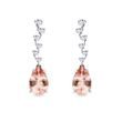 BOUCLES D'OREILLES FORGÉES EN OR BLANC AVEC BRILLANTS ET MORGANITES - BOUCLES D'OREILLES EN MORGANITE - BOUCLES D'OREILLES