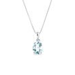 OVAL TOPAZ NECKLACE IN 14K WHITE GOLD - TOPAZ NECKLACES - NECKLACES