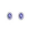 BOUCLES D'OREILLES EN OR BLANC AVEC TANZANITES ET BRILLANTS - BOUCLES D’OREILLES EN TANZANITE - BOUCLES D'OREILLES