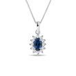 SAPPHIRE NECKLACE WITH DIAMONDS IN WHITE GOLD - SAPPHIRE NECKLACES - NECKLACES