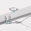 SWISS TOPAZ AND DIAMOND WHITE GOLD EARRINGS - TOPAZ EARRINGS - EARRINGS