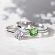 BAGUE DE FIANÇAILLES EN OR BLANC AVEC DIAMANT VERT - BAGUES DE FIANÇAILLES AVEC DIAMANTS DE COULEUR - BAGUES DE FIANÇAILLES