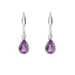 WHITE GOLD EARRINGS WITH AMETHYSTS AND DIAMONDS - AMETHYST EARRINGS - EARRINGS