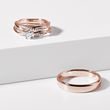 BAGUE EN OR ROSE AVEC DIAMANTS - ALLIANCES DE MARIAGE FEMMES - ALLIANCES DE MARIAGE