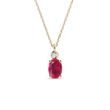 RUBY AND BEZEL DIAMOND GOLD NECKLACE - RUBY NECKLACES - NECKLACES