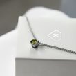 ROUND MOLDAVITE NECKLACE IN WHITE GOLD - MOLDAVITE NECKLACES - NECKLACES