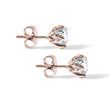 BOUCLES D'OREILLES EN OR ROSE ET MOISSANITE - BOUCLES D'OREILLES AVEC GEMMES - BOUCLES D'OREILLES