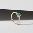 EMERALD ENGAGEMENT RING IN YELLOW GOLD - EMERALD RINGS - RINGS