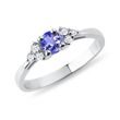 BAGUE EN OR BLANC AVEC TANZANITE ET DIAMANTS - BAGUES EN TANZANITE - BAGUES