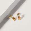 BOUCLES D'OREILLES EN OR JAUNE SERTIES DE CITRINES ET DE DIAMANTS - BOUCLES D'OREILLES EN CITRINE - BOUCLES D'OREILLES