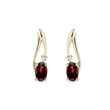 BOUCLES D'OREILLES OR AVEC GRENATS AVEC DIAMANTS - BOUCLES D'OREILLES EN GRENAT - BOUCLES D'OREILLES