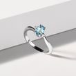 BAGUE EN OR BLANC AVEC TOPAZE SKY BLUE ET DIAMANTS - BAGUES EN TOPAZE - BAGUES