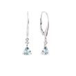 BOUCLES D'OREILLES EN OR BLANC AVEC AIGUES-MARINES ET DIAMANTS - BOUCLES D'OREILLES EN AIGUE-MARINE - BOUCLES D'OREILLES