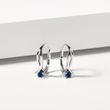 BOUCLES D'OREILLES EN OR BLANC AVEC SAPHIR BLEU - BOUCLES D'OREILLES EN SAPHIR - BOUCLES D'OREILLES