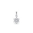 PENDENTIF FLEUR EN OR BLANC AVEC DIAMANTS - PENDENTIFS - COLLIERS