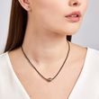 BLACK DIAMOND AND TAHITIAN PEARL NECKLACE - MINERAL NECKLACES - NECKLACES