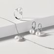 FRESHWATER PEARL AND DIAMOND WHITE GOLD EARRINGS - PEARL EARRINGS - PEARL JEWELRY