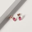 TOURMALINE EARRINGS WITH DIAMONDS IN ROSE GOLD - TOURMALINE EARRINGS - EARRINGS