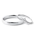 DIAMOND CHEVRON AND SHINY FINISH WEDDING RING SET IN WHITE GOLD - WHITE GOLD WEDDING SETS - WEDDING RINGS