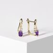 AMETHYST AND DIAMOND EARRINGS IN YELLOW GOLD - AMETHYST EARRINGS - EARRINGS