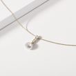 AKOYA PEARL AND DIAMOND PENDANT NECKLACE IN YELLOW GOLD - PEARL PENDANTS - PEARL JEWELRY