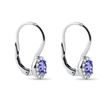 OVAL TANZANITE AND DIAMOND WHITE GOLD EARRINGS - TANZANITE EARRINGS - EARRINGS