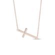 CROSS PENDANT NECKLACE IN ROSE GOLD - DIAMOND NECKLACES - NECKLACES