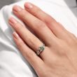 GOLD RING WITH EMERALD AND SMALL DIAMONDS - EMERALD RINGS - RINGS