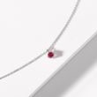 ROUND RUBY NECKLACE IN WHITE GOLD - RUBY NECKLACES - NECKLACES