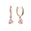 HEART EARRINGS WITH MORGANITES IN ROSE GOLD - MORGANITE EARRINGS - EARRINGS