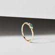 FINE EMERALD AND DIAMOND RING IN GOLD - EMERALD RINGS - RINGS