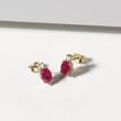 BOUCLES D'OREILLES EN OR AVEC RUBIS ET DIAMANTS - BOUCLES D'OREILLES EN RUBIS - BOUCLES D'OREILLES