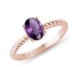 OVAL AMETHYST ROSE GOLD RING - AMETHYST RINGS - RINGS