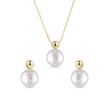 MODERN PEARL JEWELRY SET MADE OF YELLOW GOLD - JEWELRY SETS - FINE JEWELRY