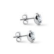 PUCES D'OREILLES AURÉOLE EN OR BLANC AVEC AIGUE-MARINE OVALE ET DIAMANTS - BOUCLES D'OREILLES EN AIGUE-MARINE - BOUCLES D'OREILLES