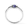 SAPPHIRE AND DIAMOND HEART RING IN WHITE GOLD - SAPPHIRE RINGS - RINGS