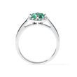 GOLD RING HALO WITH EMERALD AND DIAMONDS - EMERALD RINGS - RINGS