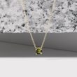 GREEN MOLDAVITE NECKLACE IN YELLOW GOLD - MOLDAVITE NECKLACES - NECKLACES