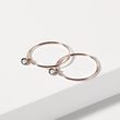 BEZELED DIAMOND HOOP EARRINGS IN ROSE GOLD - DIAMOND EARRINGS - EARRINGS