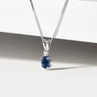 OVAL SAPPHIRE AND DIAMOND WHITE GOLD NECKLACE - SAPPHIRE NECKLACES - NECKLACES