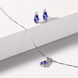 WHITE GOLD NECKLACE WITH TANZANITE - TANZANITE NECKLACES - NECKLACES