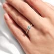 DIAMOND RING IN ROSE GOLD WITH AQUAMARINE - AQUAMARINE RINGS - RINGS