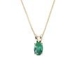 OVAL CUT EMERALD NECKLACE IN YELLOW GOLD - EMERALD NECKLACES - NECKLACES