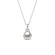 AKOYA PEARL AND DIAMOND WHITE GOLD NECKLACE - PEARL PENDANTS - PEARL JEWELRY
