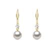 BOUCLES D'OREILLES EN OR AVEC DIAMANTS ET PERLES AKOYA - BOUCLES D'OREILLES EN PERLES - PERLES